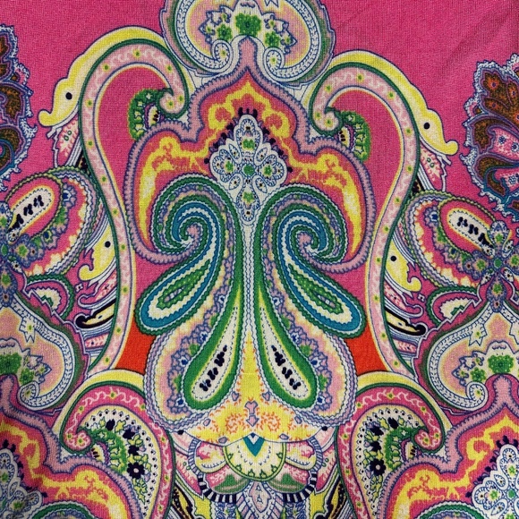 Lauren Ralph Lauren Pink Paisley Print Boat Neck Three-Quarter Sleeve Size M - Picture 8 of 9